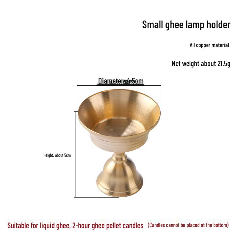 Brass Dual-Use Buddha Offering Candle Holder Lamp