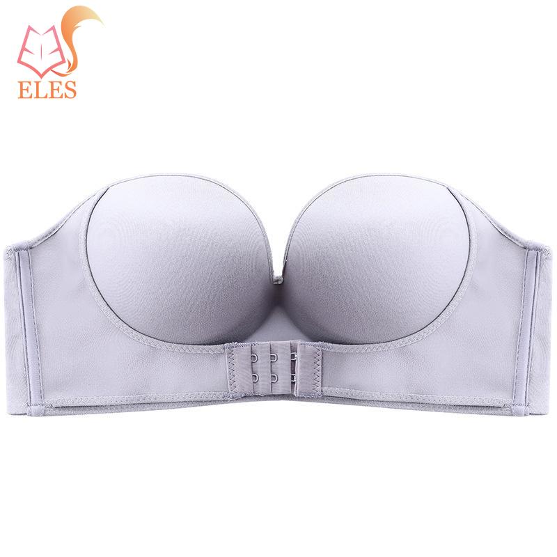 Strapless Front Buckle Lift Bra for Women Strapless Wirefree Push Up Non Slip Invisible Bra