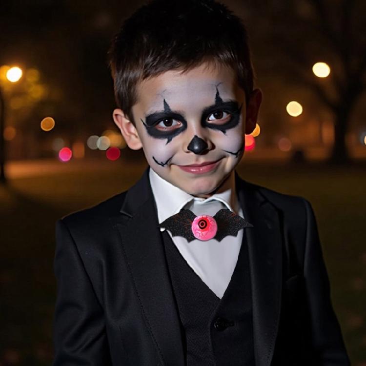 LED Power Glowing Eyeball Necktie For Halloween Costume Theme Parties And Special Event Photography Neckwear Accessory