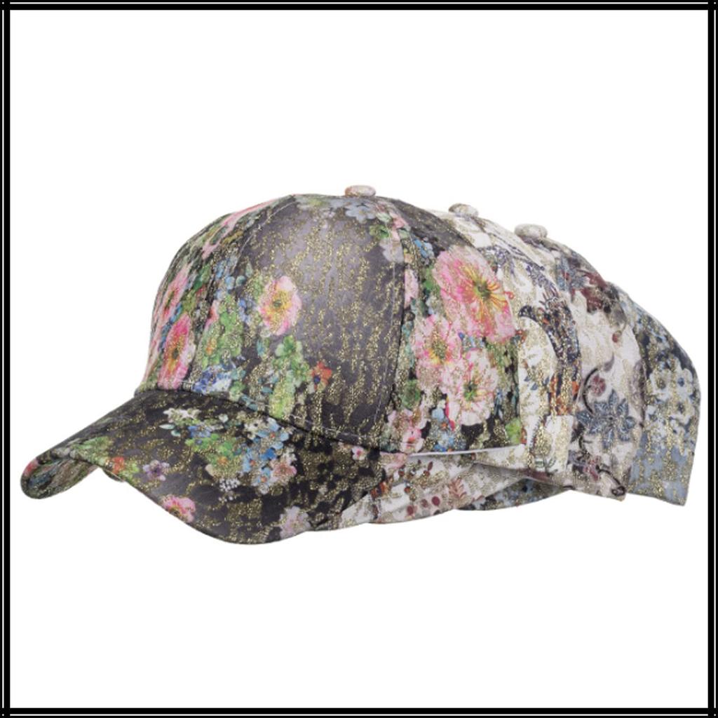 Floral CA670 [White Fang] Cap, Pattern, Glitter, Sports, Running, Outdoor, Women, Men, (Red)