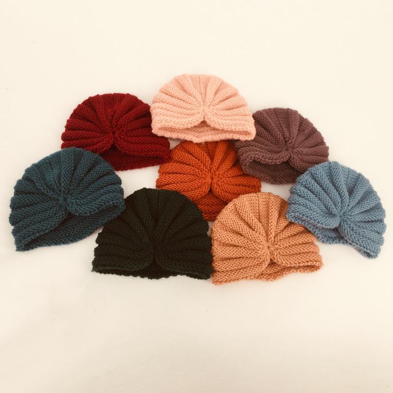 New Baby Fetal Hat, Baby Autumn and Winter Warm Knitted Hat, Children's Wool Hat Turban Hat