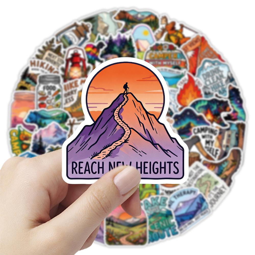 10/30/50pcs Cool Cartoon Outdoor Hiking Camping Stickers Decoration DIY Notebook Phone Helmet Laptop Waterproof Graffiti Sticker