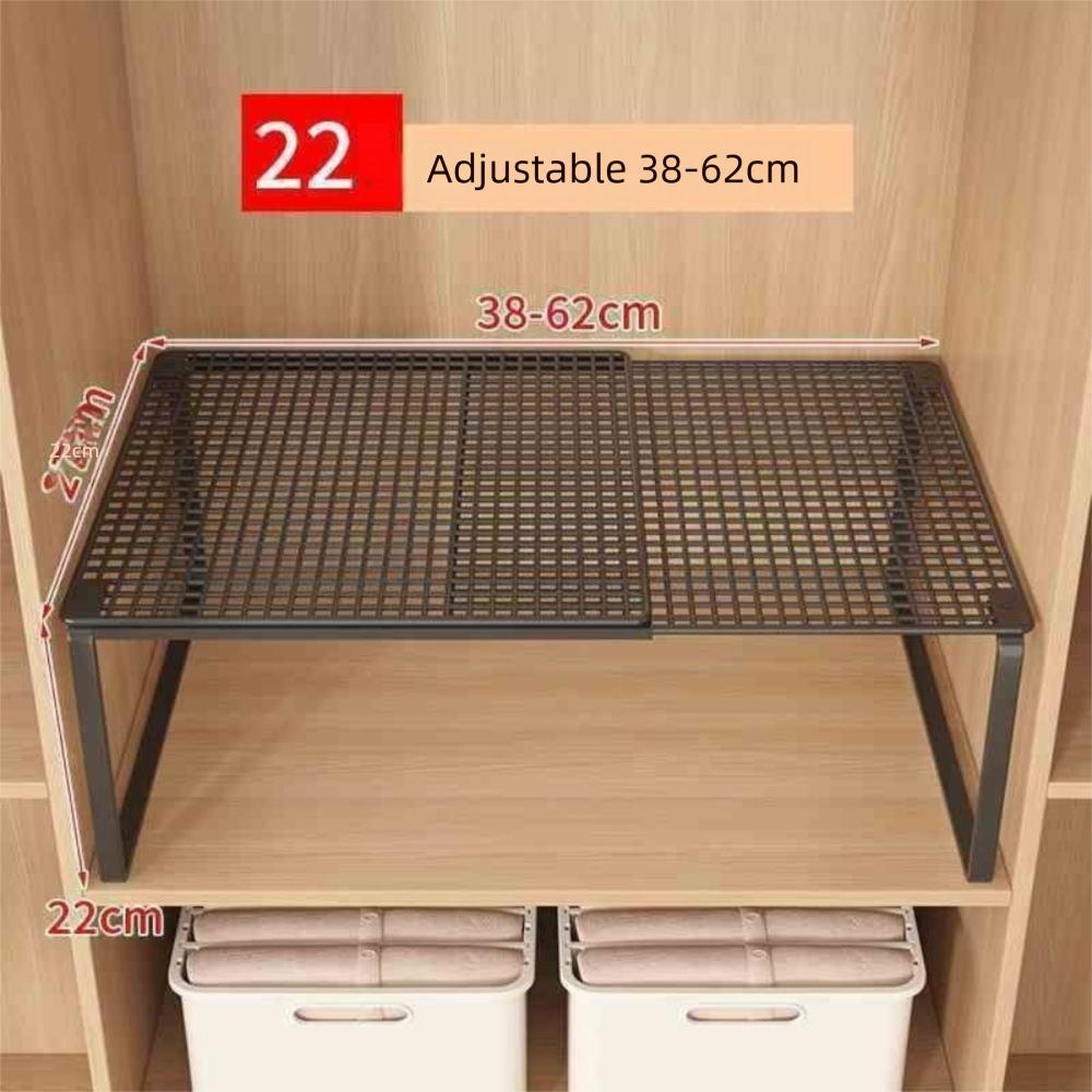 DIY Metal Closet Shelf Adjustable Telescopic Wardrobe Divider Board Expandable Retractable Stackable Shelves Dormitory