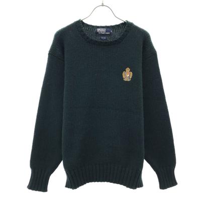 90s Wool Old Logo Embroidery Long Sleeve Sweater L Knit Men's Used