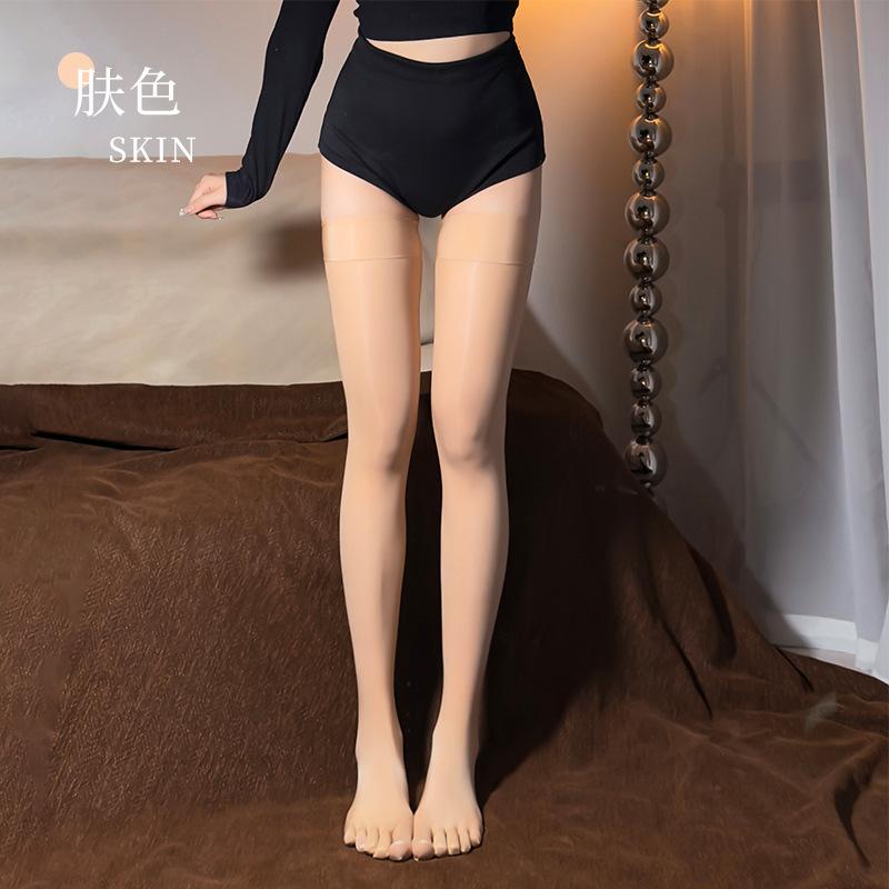 Fashion Five Toe Stocking 8D Oil Shiny Glossy High Elastic Split Toe Above Knee Ultrathin Stocking Slip Woman Lingerie Stocking