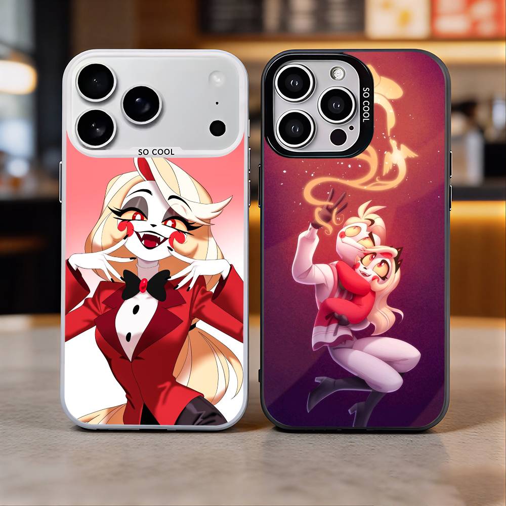 H-Hazbin H-Hotel Charlie Morningstar Colorful Silver Back Phone Case For IPhone 17 16 15 14 13 12 11 Plus Pro Max Plus