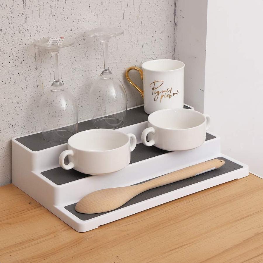 Spice Rack Organizer for Cabinet3Tier Rack Step Shelf for Pantry Countertop Non Skid and Waterproof Shelf For Spice Bottles Jar
