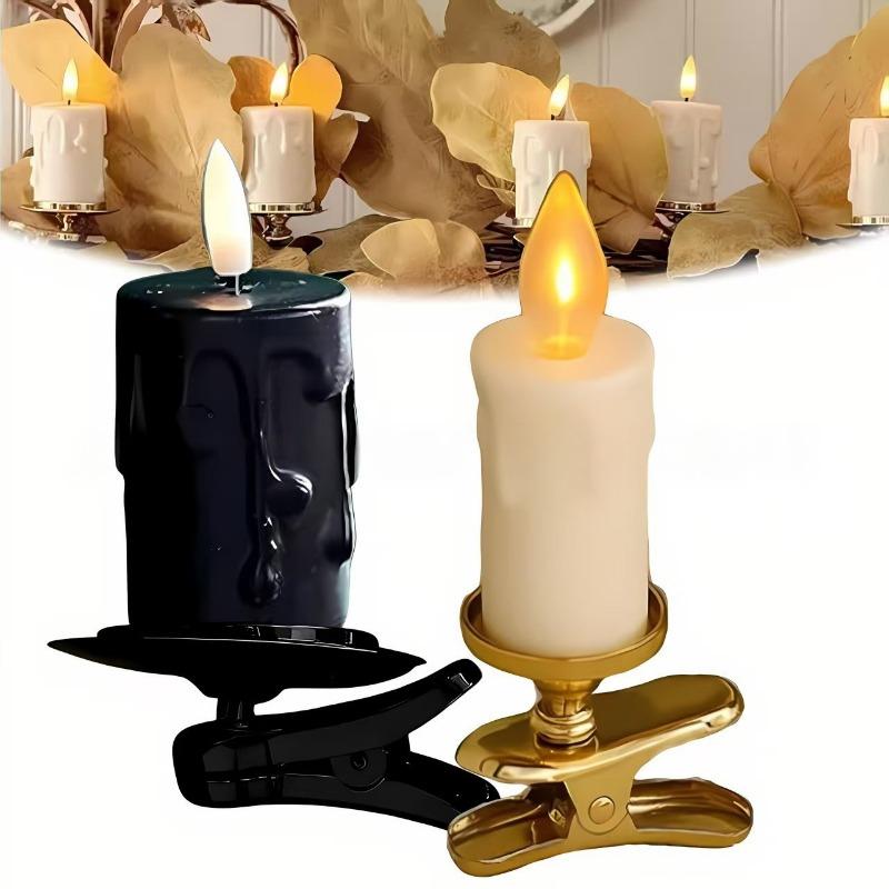 Clip On Electronic Candle for Christmas Trees Plastic Material Christmas Decorations Candle Lamp