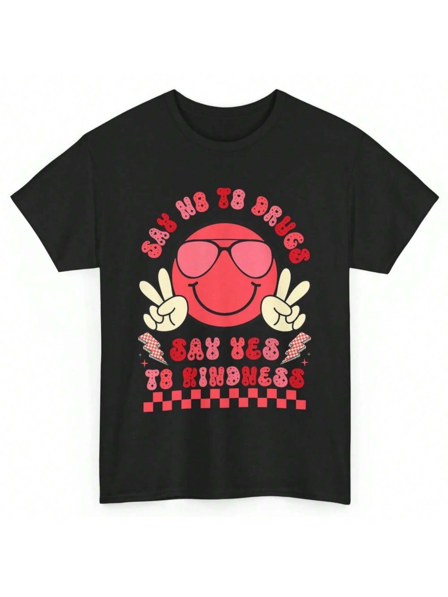 Say Not Drug Free Yes To Kindness Red Ribbon Week Retro T Shirt S разноцветный