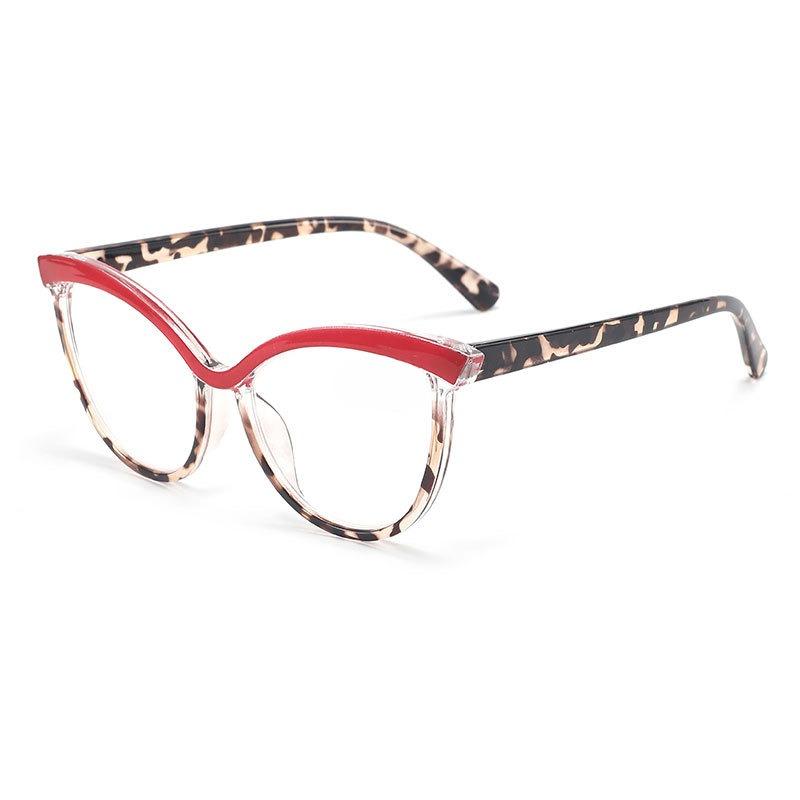

Модные очки для чтения с высокой четкостью, кошачий глаз, большая оправа, мужские, женские, прозрачная оправа TR90, оправа бабочка, леопардовая оправа, пресбиопические очки + 150 degrees красный