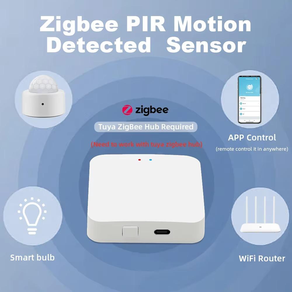 Tuya Zigbee Mini Smart PIR Motion Sensor+Light Sense Human Body Infrared Motion Sensor Anti Theft Remote Control Smart Life