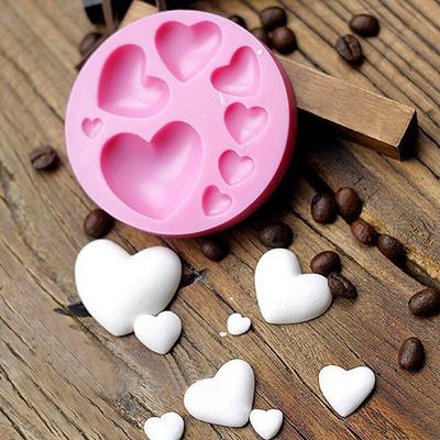 Loving Heart Shape Silicone Fondant Mold DIY Colorful Sweet Heart Candy Paste Cake Decorating Tool