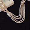 Pearl Necklace French Style Elegant High-End Collarbone Necklace Versatile Simple Choker Accessory