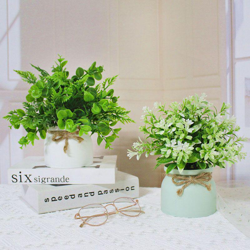 Nordic Potted Plant Ornament - Minimalist Artificial Flower Arrangement for Office & Home Decor