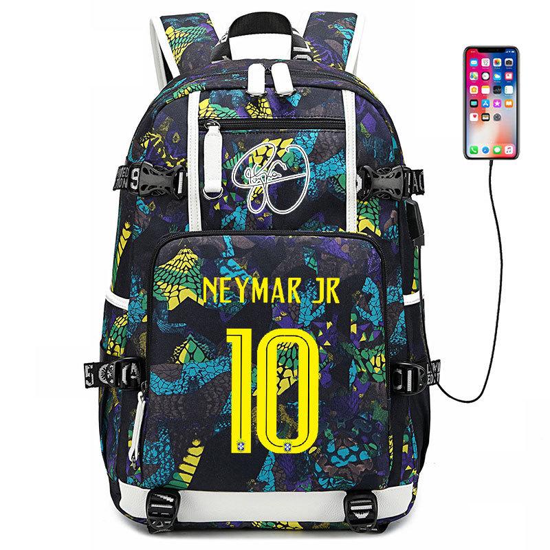 Large Capacity Football Backpack Mbappe School Bag Neymar Signature Backpack