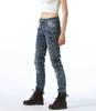 Lässige Retro-Lokomotivhose aus reiner Baumwolle, Motorrad-Jeans, Lokomotiv-Rennhose für Damen