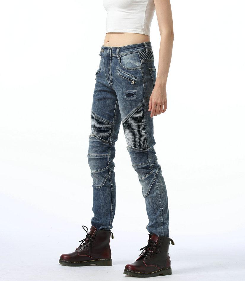 Lässige Retro-Lokomotivhose aus reiner Baumwolle, Motorrad-Jeans, Lokomotiv-Rennhose für Damen