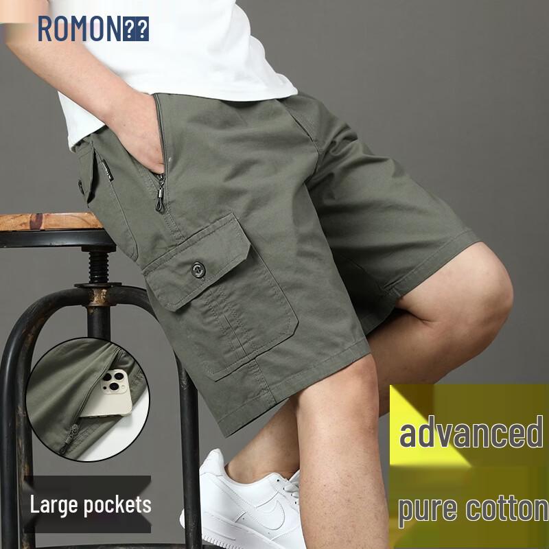 ROMON Men s Summer Loose Fit Cargo Beach Shorts XL