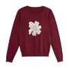 Chuyu Women's Colorblock Botanical Jacquard Knit Top