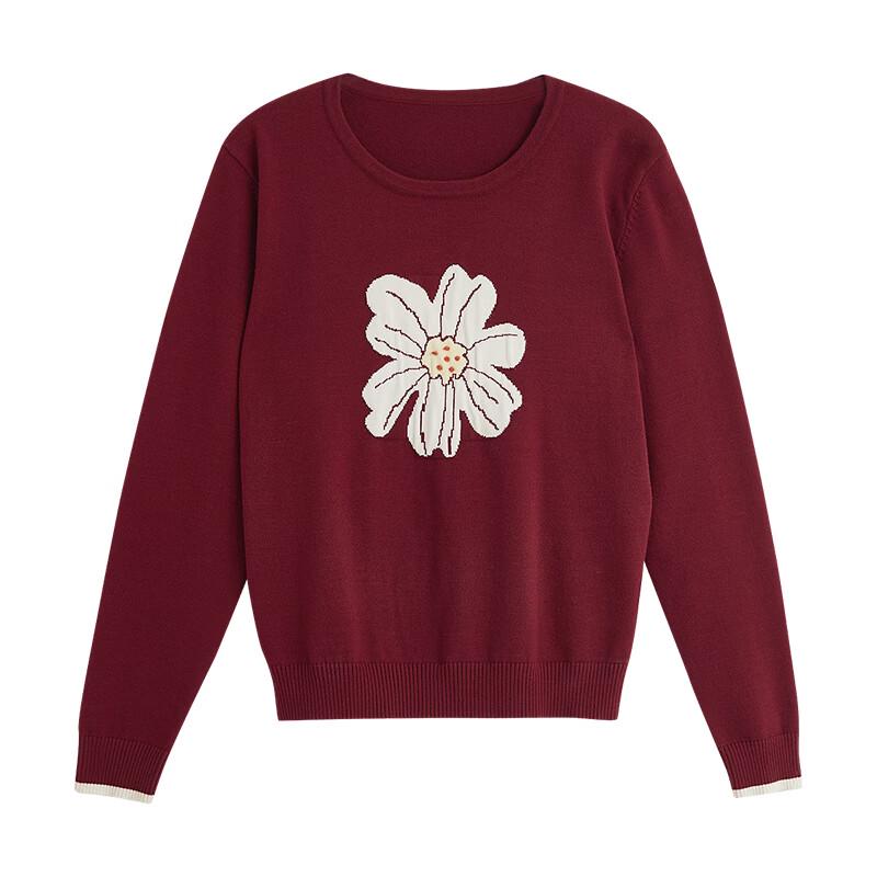 Chuyu Women's Colorblock Botanical Jacquard Knit Top