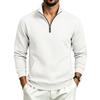 Men's Zip-Up Stand Collar Sweatshirt with Pattern, Loose Fit, Long Sleeve, Casual