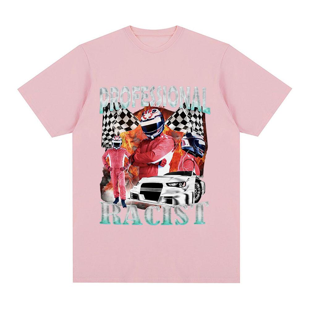 Professional Racer Graphic T-Shirt Funny Racing Meme Men's Fashion Vintage Short Sleeves T-shirts 100% Cotton Oversized T Shirts