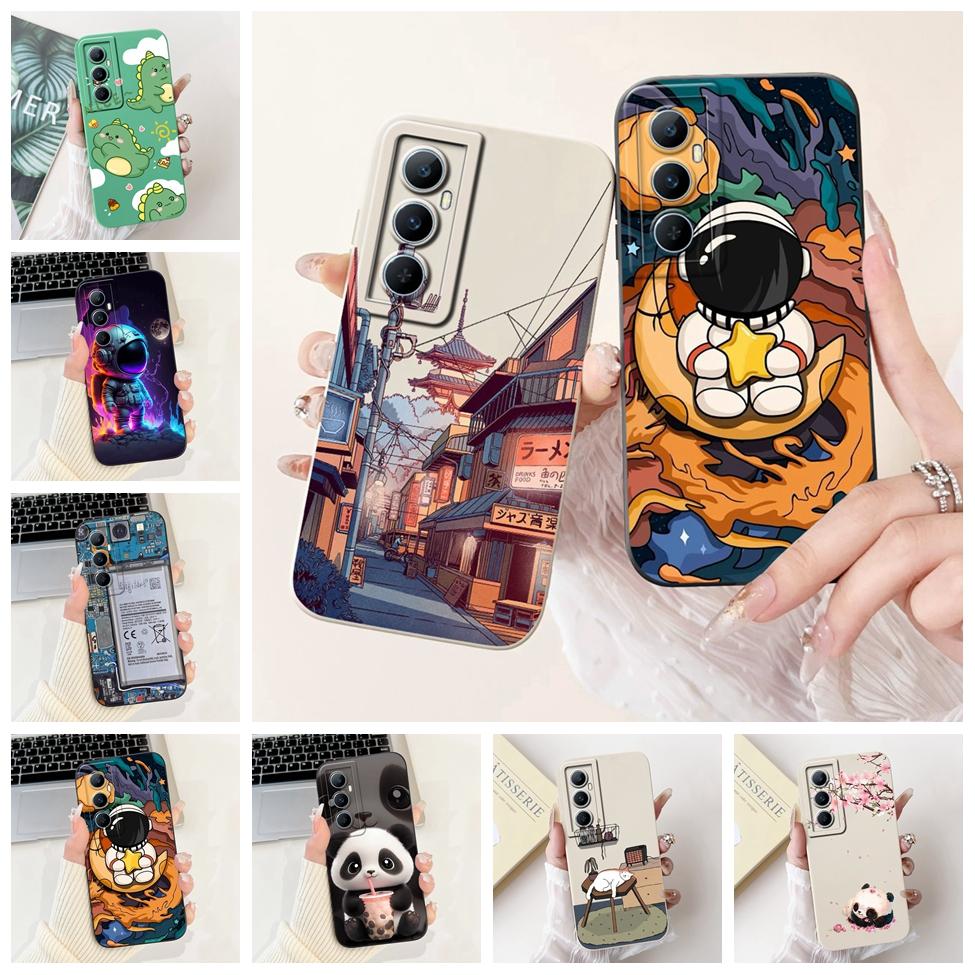 Funda For Realme C65 RMX3910 Back Cover For Realme C65 4G Case Shockproof Luxury Flowers Cute Cartoon Cool Silicone Bumper Coque
