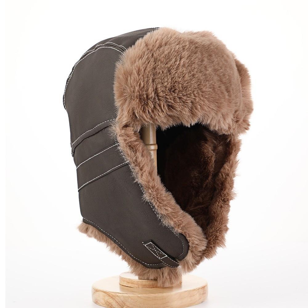 Warm Trapper Hat Faux Fur Lining Bomber Hat New Earflap Hat Cycling