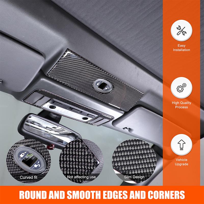 For BMW 6 Series E63 E64 2004-2009 Soft Carbon Fibre Car Front Roof Reading Light Frame Panel Trim Sticker Accessories