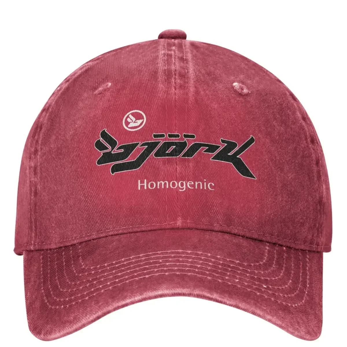 

Casual Bjork Homogenic Logo Black White Baseball Caps Unisex Women Distressed Denim Snapback Hat Outdoor Running Golf One Size