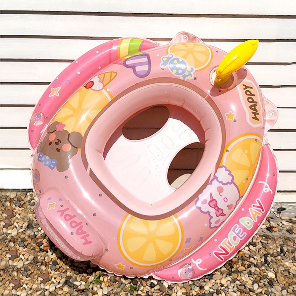 Baby learns to swim inflatable seat with handle and interactive swimming ring with water gun