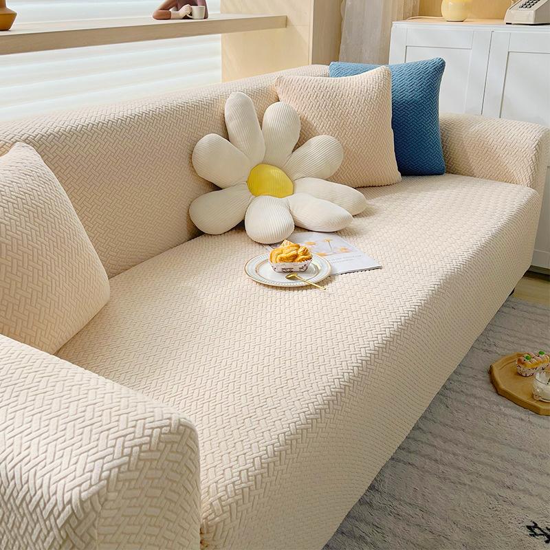 Knitted Elastic Sofa Cover All-Inclusive Universal Cover Chaise Lounge Lazy Plush Sofa Cushion Dustproof Leather Sofa Cover