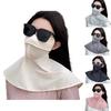 Sun Protection Guard Lightweight Quick-Dry Fabric Solid Color Ice Silk Face Guard Shawl Design Semi-covered Face Neck Sun