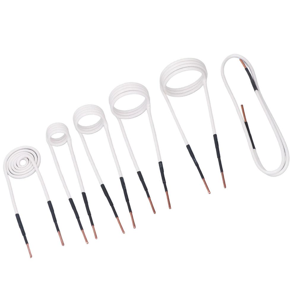 6 Pcs Induction Heater Coil Kit 2.5mm Brass Core 20 30 40 50mm Free Forming Flat Type Induction Heater Wires