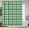Plaid Green Shower Curtain Fabric Waterproof Bathroom Decor For Bathtub Home Decoration Green 180X274Cm (Green)