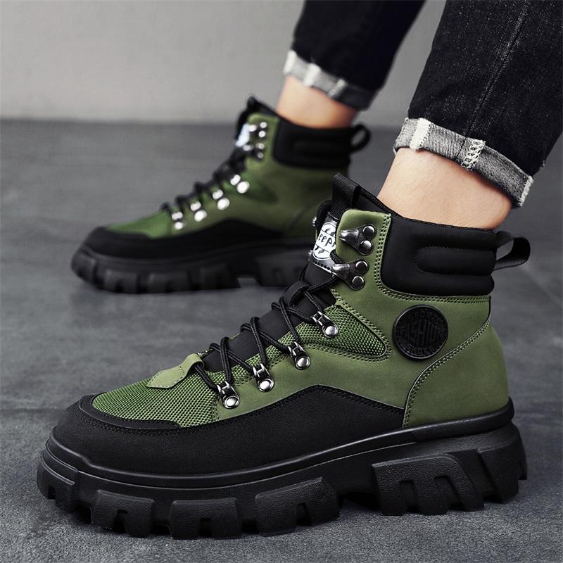 High Top Men's Outdoor Boots Comfortable Safety Men Workwear Tooling Boots Fashion Hiking Motorcycle Boots Man Desert Ankle Boot
