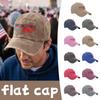 Vintage Washed Casual Baseball Cap Adjustable Strapback Hat with Flag and Lettering Embroidery for Men and Women