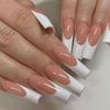 WM-93 French Hot Girl Straight White Fake Nails, 24 Wearable Tips