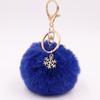 Snowflake Pompom Pendant Fluffy Plush Ball Keyring Schoolbags Fur Ball Key Chain  Jewelry Gift