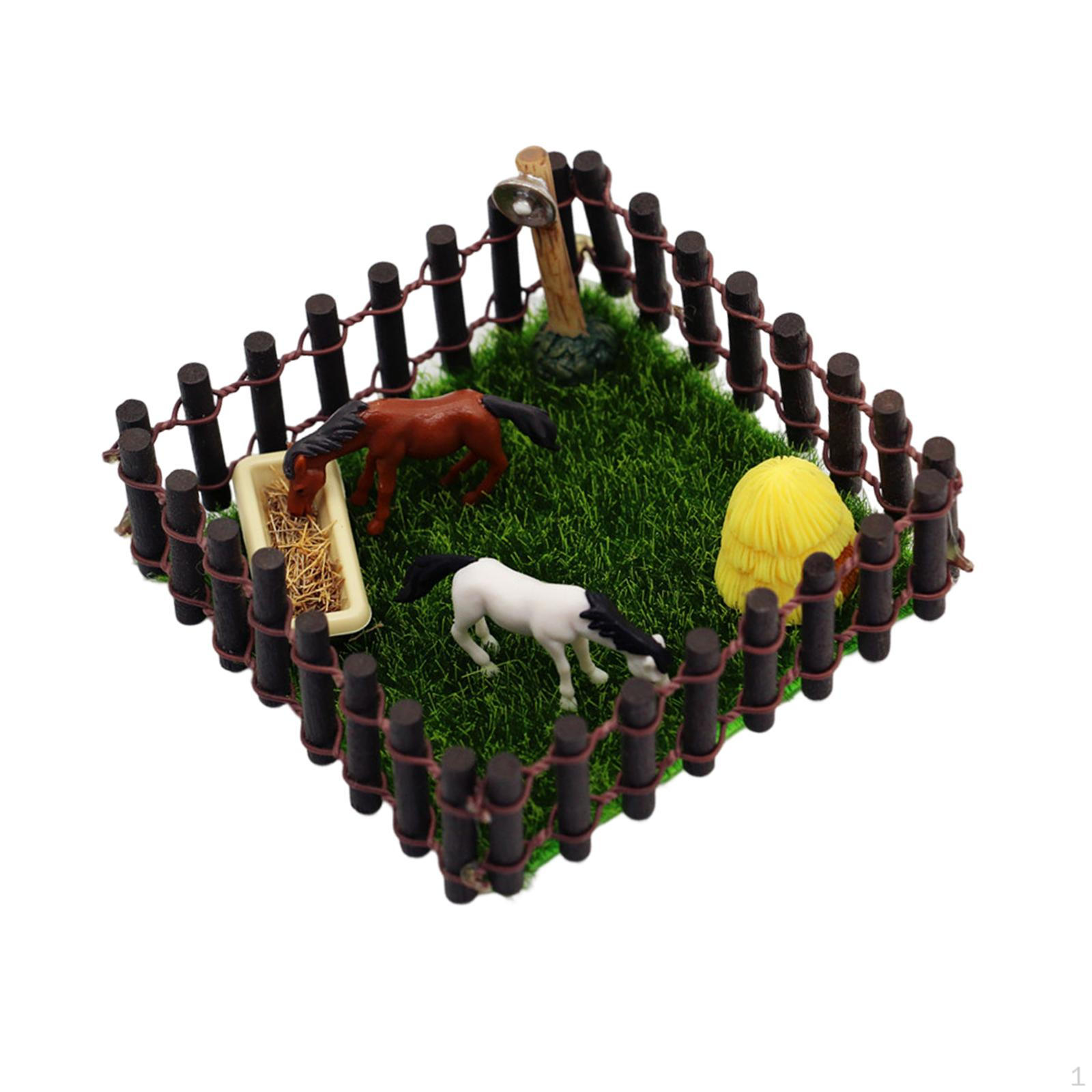 /Barn Set, Playset Toys, Educational Toys for Kids brown fence