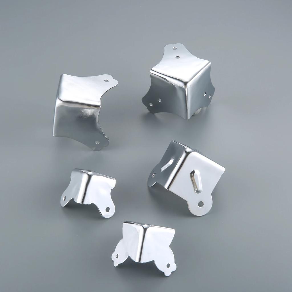 4Pcs Metal Luggage Air Box Aviation Corners Brackets Toolbox Wooden Jewelry Box Iron Angle Brace Corner Edge Protectors Covers