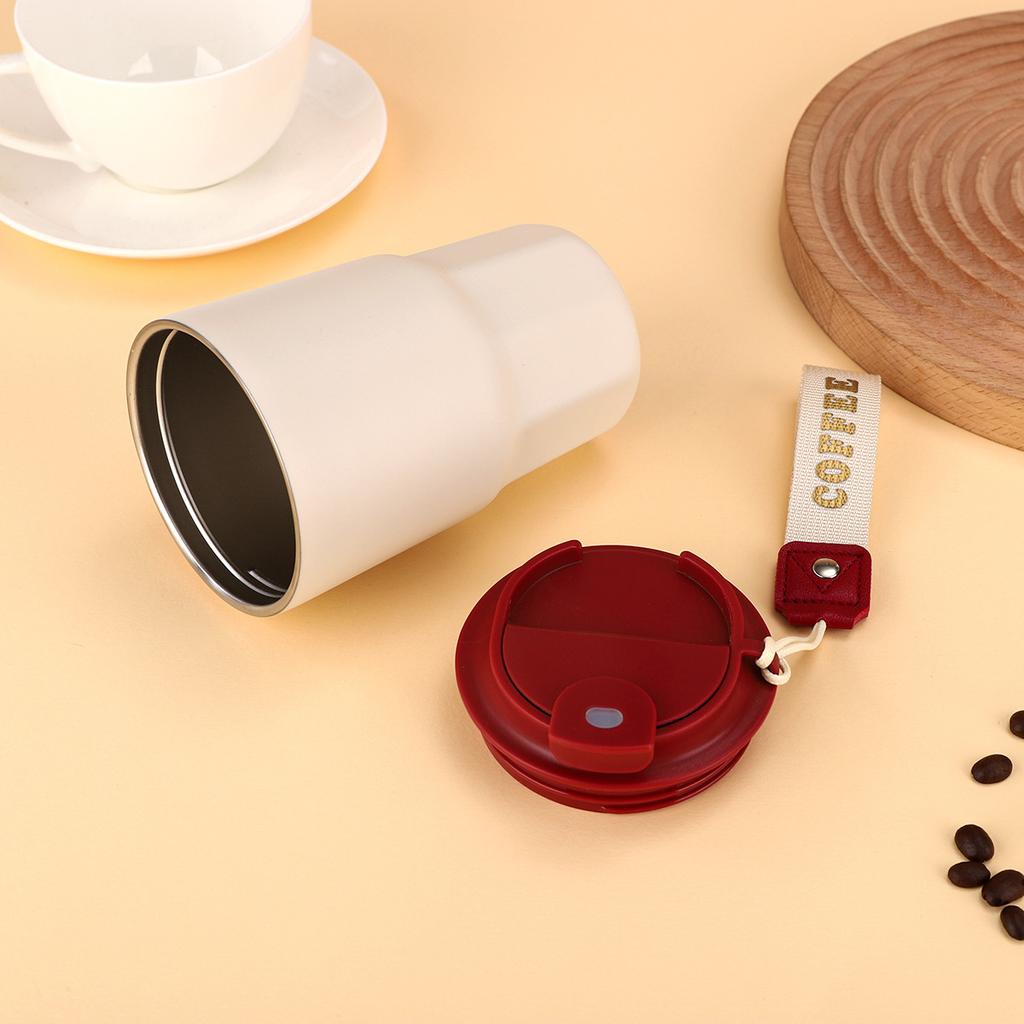 The New Octagon Coffee Cup Stainless Steel Double-layer Vacuum Vacuum Cup Will Carry The Rope Car Accompanying Cup