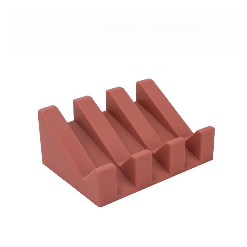 New Kitchen Bathroom Anti-slip Sink Tray Creative Washing Table Soap Tray Free Punch Drain Rack Silicone Drain Soap Box 1Pcs