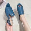 Designer Soft Leather Women Shoes Red Sexy Flipflop Slippers Summer Heels Slides Shoes for Girls Comfortable Sandals