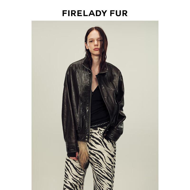 

Vintage Waxed Stand-Collar Bomber Jacket L