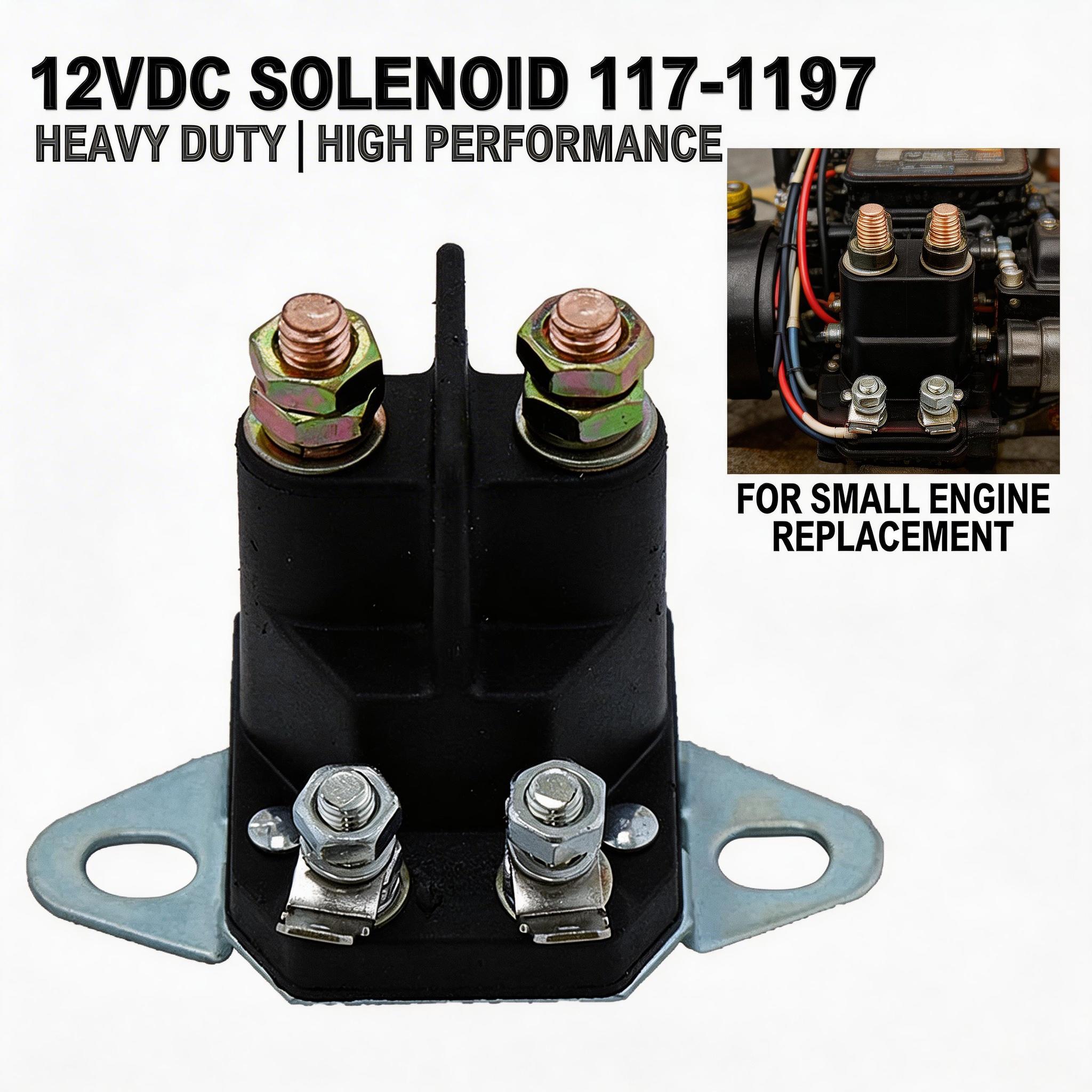 12VDC 117-1197 Starter Solenoid 4-Terminal Relay OE Standard Direct Fit Replacement for Toro Exmark Timecutter Solenoid
