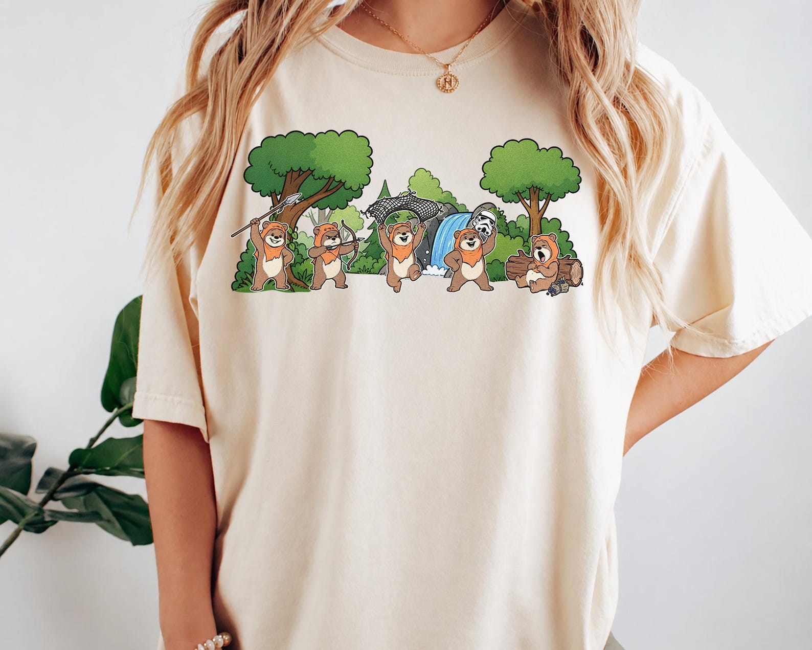 Star Wars Ewok Emotions Comfort Colors Shirt, Vintage Endor Forest Graphic Tee, Galaxys Edge Adventure Gift L