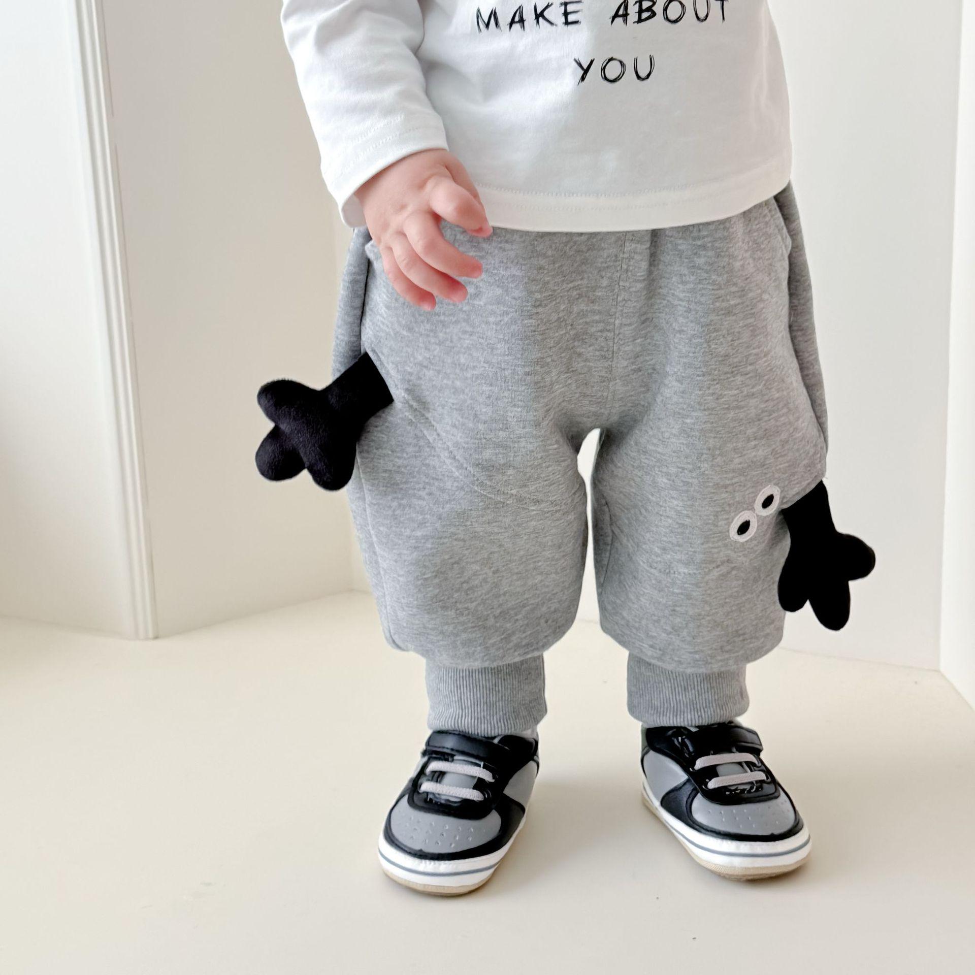 

Kids Cartoon Jogger Sweatpants - Unisex Infant & Toddler Korean-Style Casual Pants 100 cm сірий колір