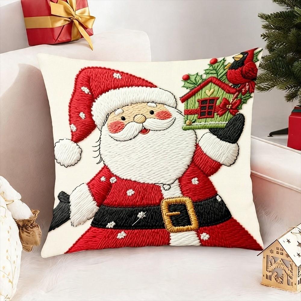 2D Printed Christmas Pillow Covers Tree Snowman Pillow Cover Party Supplies Xmas Pillowslip Sofa
