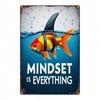 Metal Shark Poster Motivational Wall Art Goldfish Home Decor Sign